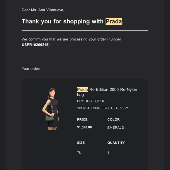 Prada Re-Edition 2005 Re-Nylon bag Emerald - Picture 7 of 9